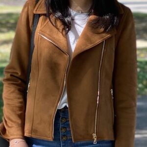 Faux suede Ann Taylor moto jacket